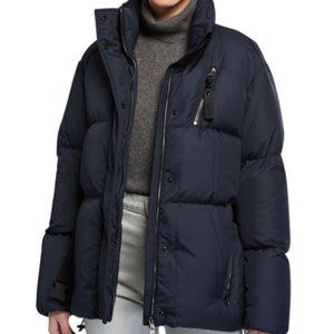 Bacon Milano Navy Blue Puffer Zip Snap Pocket Large Down Jacket